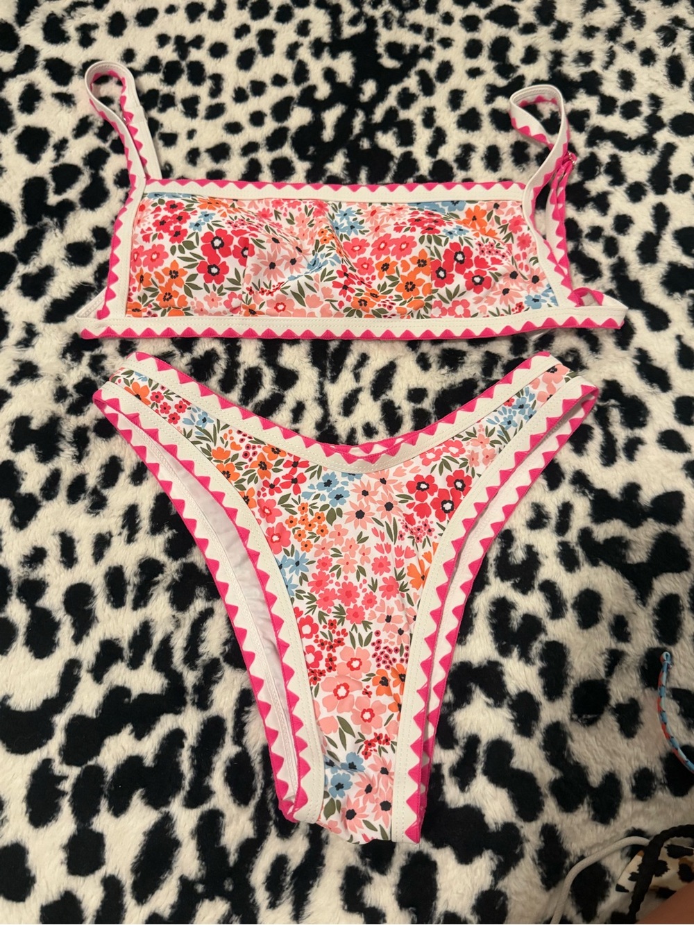 Pink Floral Two-Piece Bikini Set